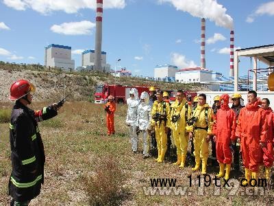 錫林郭勒深入上都電廠 開展實戰滅火演練